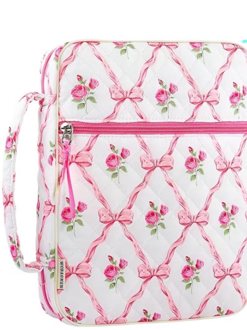 Floral Quilted Pink Roses Bible cover